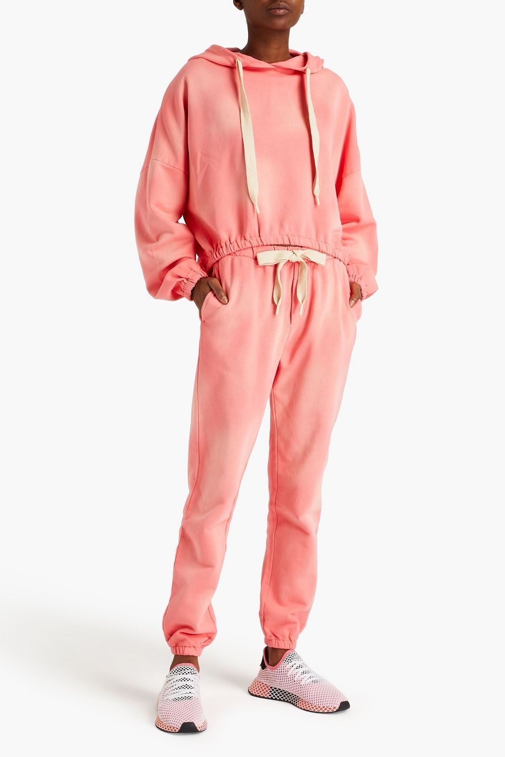THE UPSIDE Moonstone Lennox French cotton-terry track pants