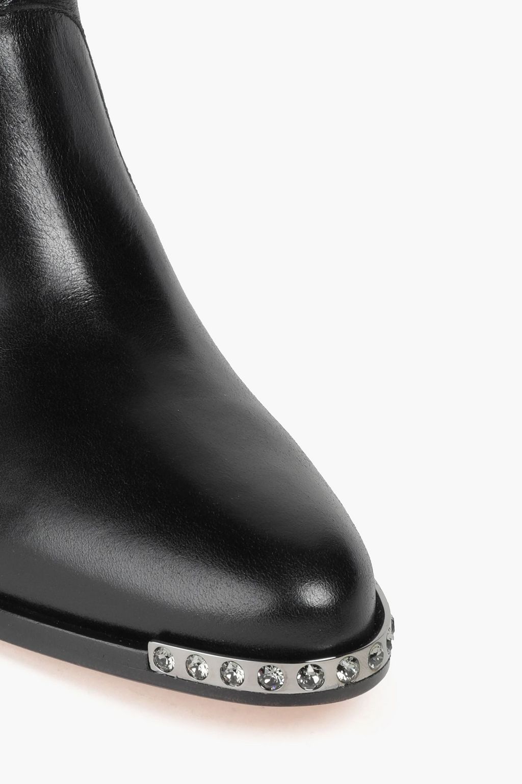 RED(V) Crystal-embellished leather ankle boots