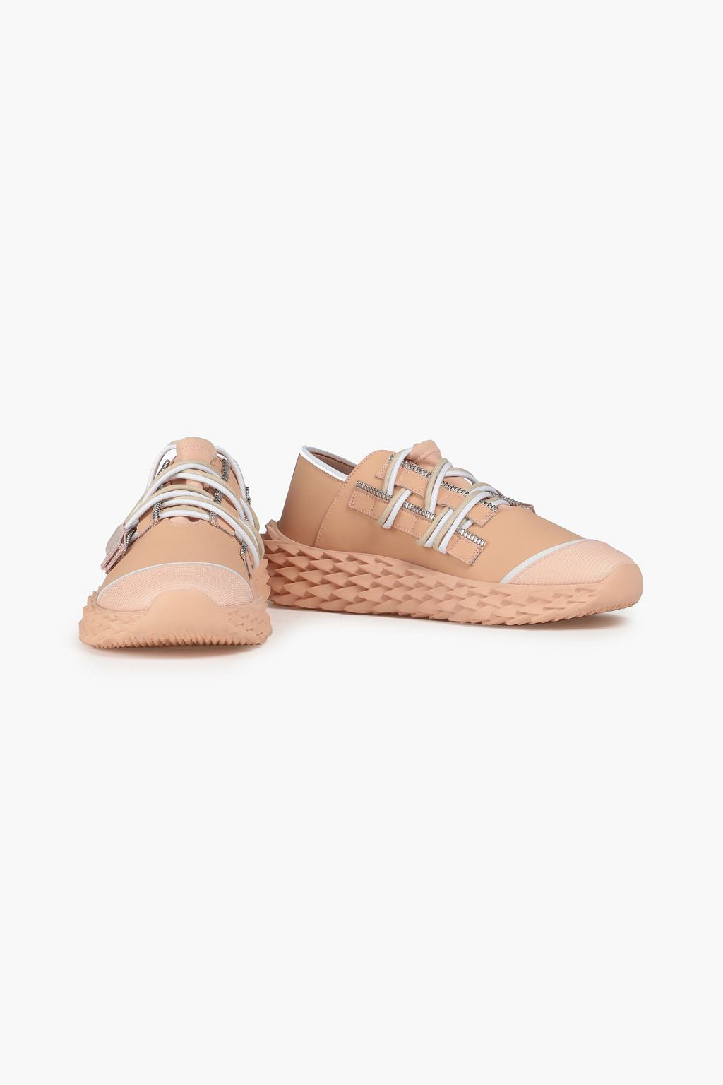 GIUSEPPE ZANOTTI Zip-detailed leather sneakers