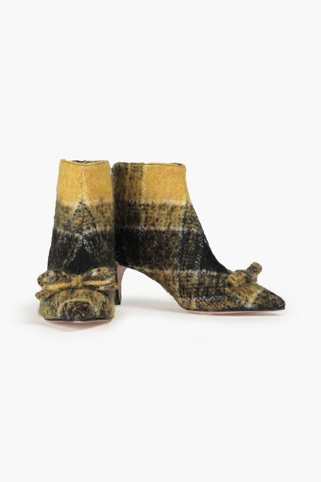 RED(V) Checked bouclé-tweed ankle boots