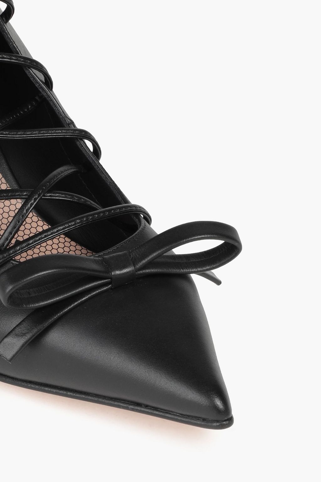 RED(V) Lace-up bow-detailed leather ankle boots