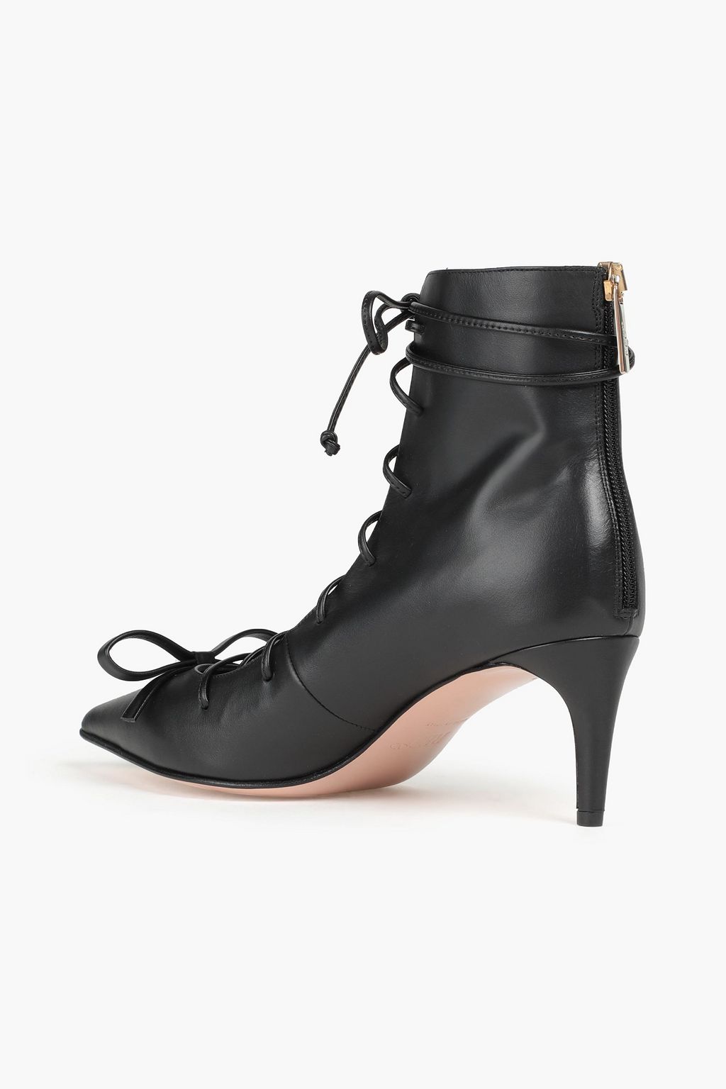 RED(V) Lace-up bow-detailed leather ankle boots