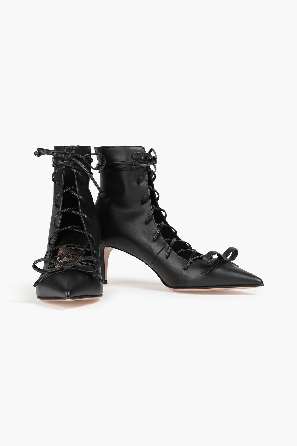 Redv Lace-up Leather Ankle Boots In Black