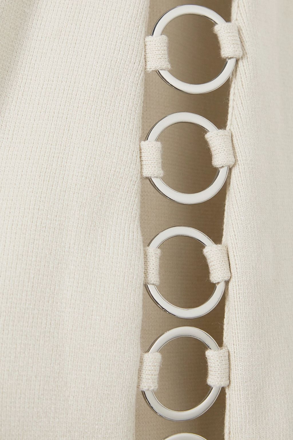 RABANNE Ring-embellished knitted maxi dress