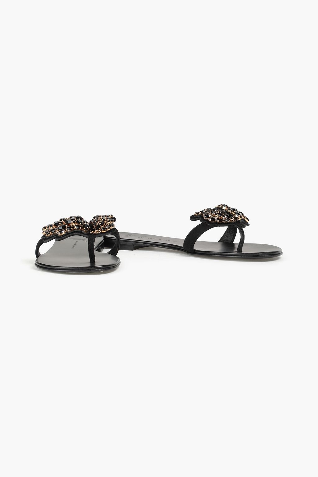 GIUSEPPE ZANOTTI Crystal-embellished suede sandals