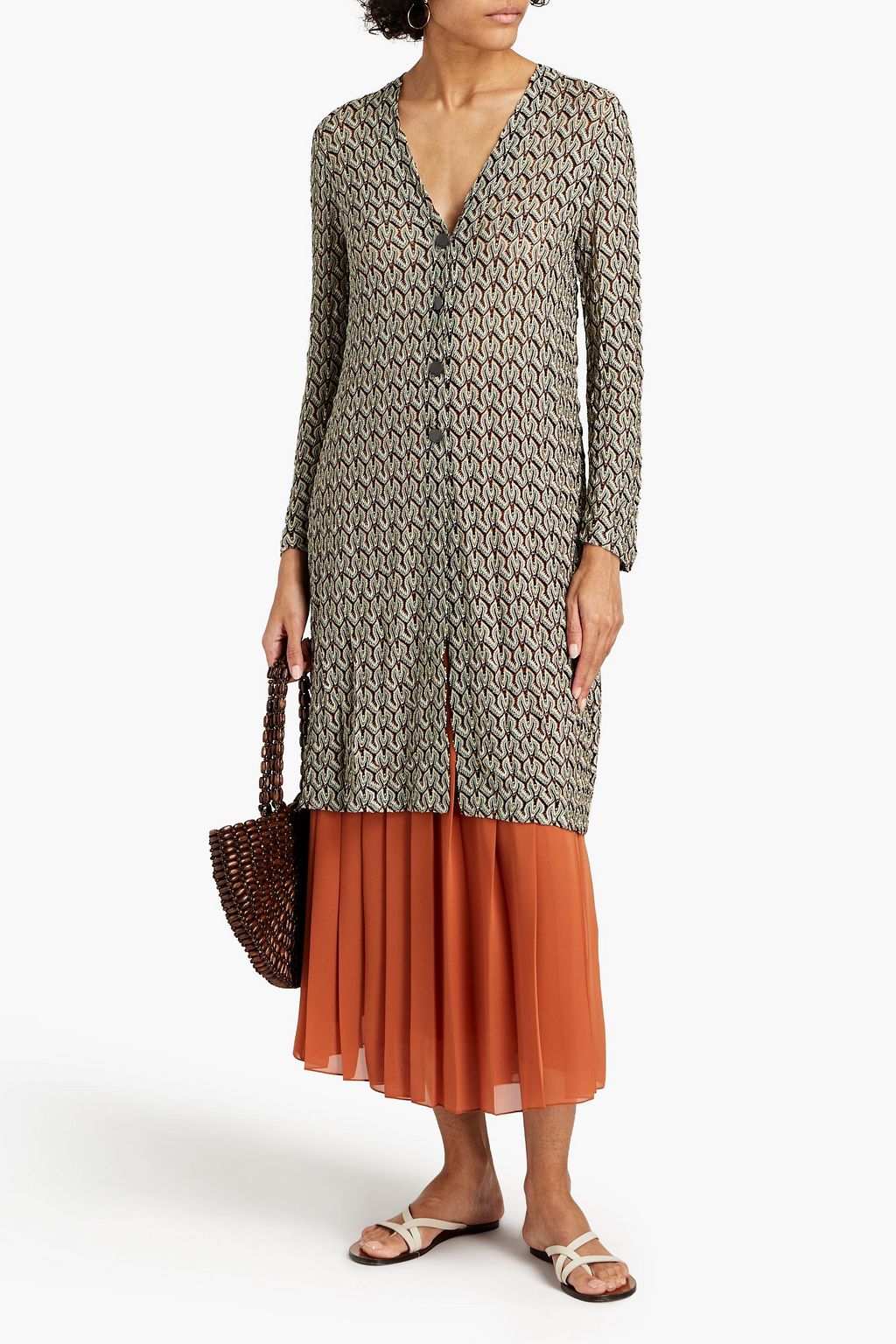 MISSONI Metallic crochet-knit cardigan