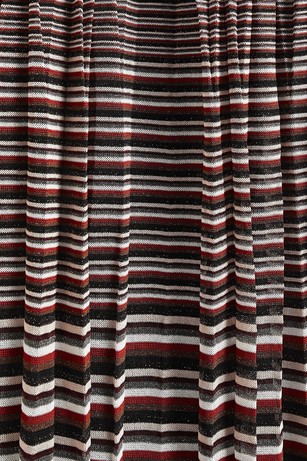 MISSONI Pleated metallic crochet-knit maxi skirt