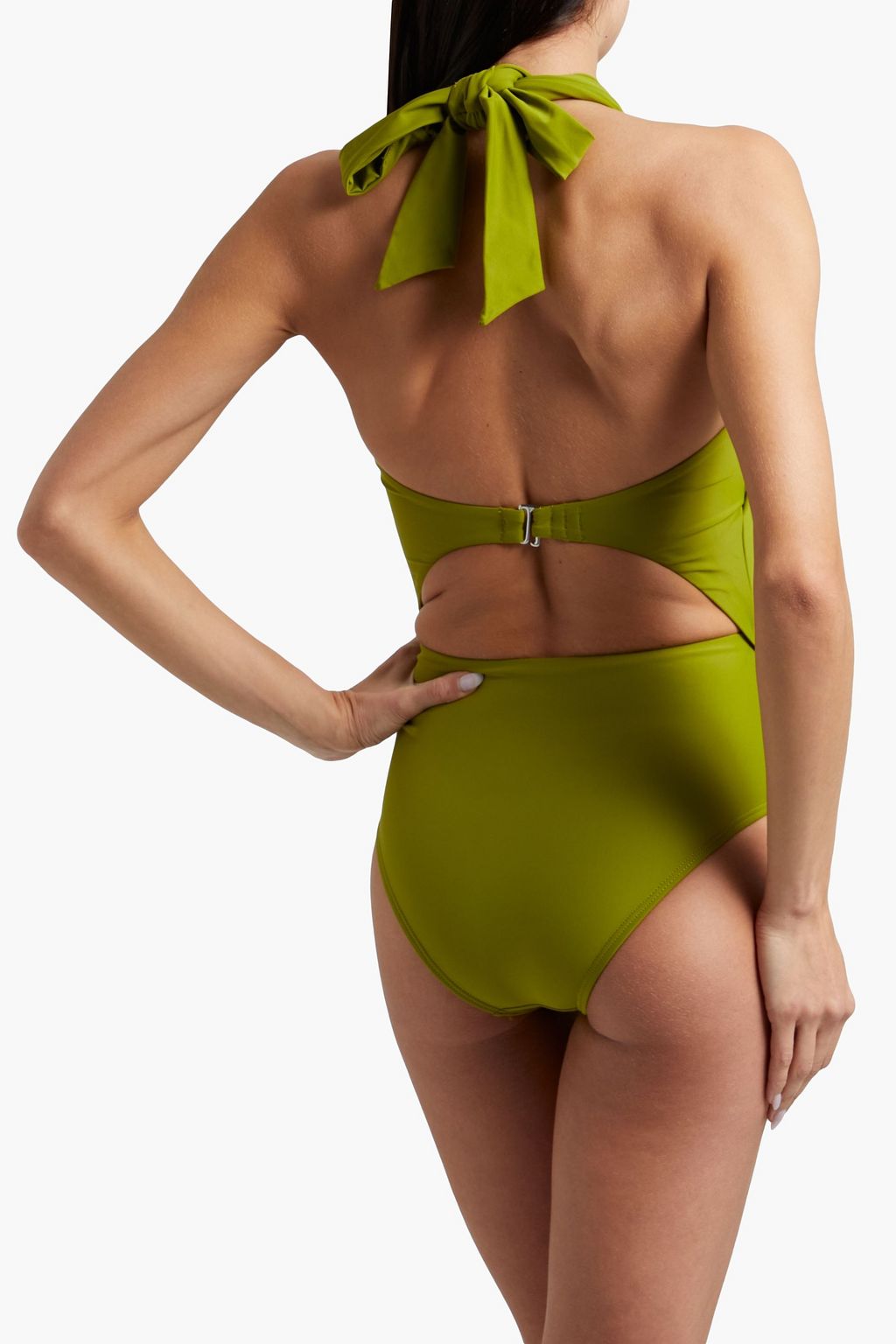 ANDREA IYAMAH Twist-front halterneck swimsuit