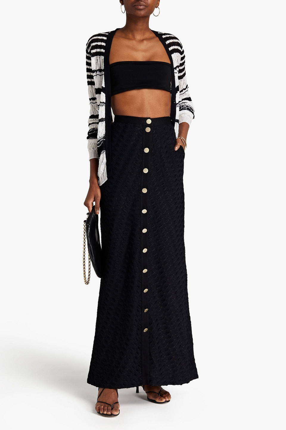 Missoni Crochet-knit Maxi Skirt In Black