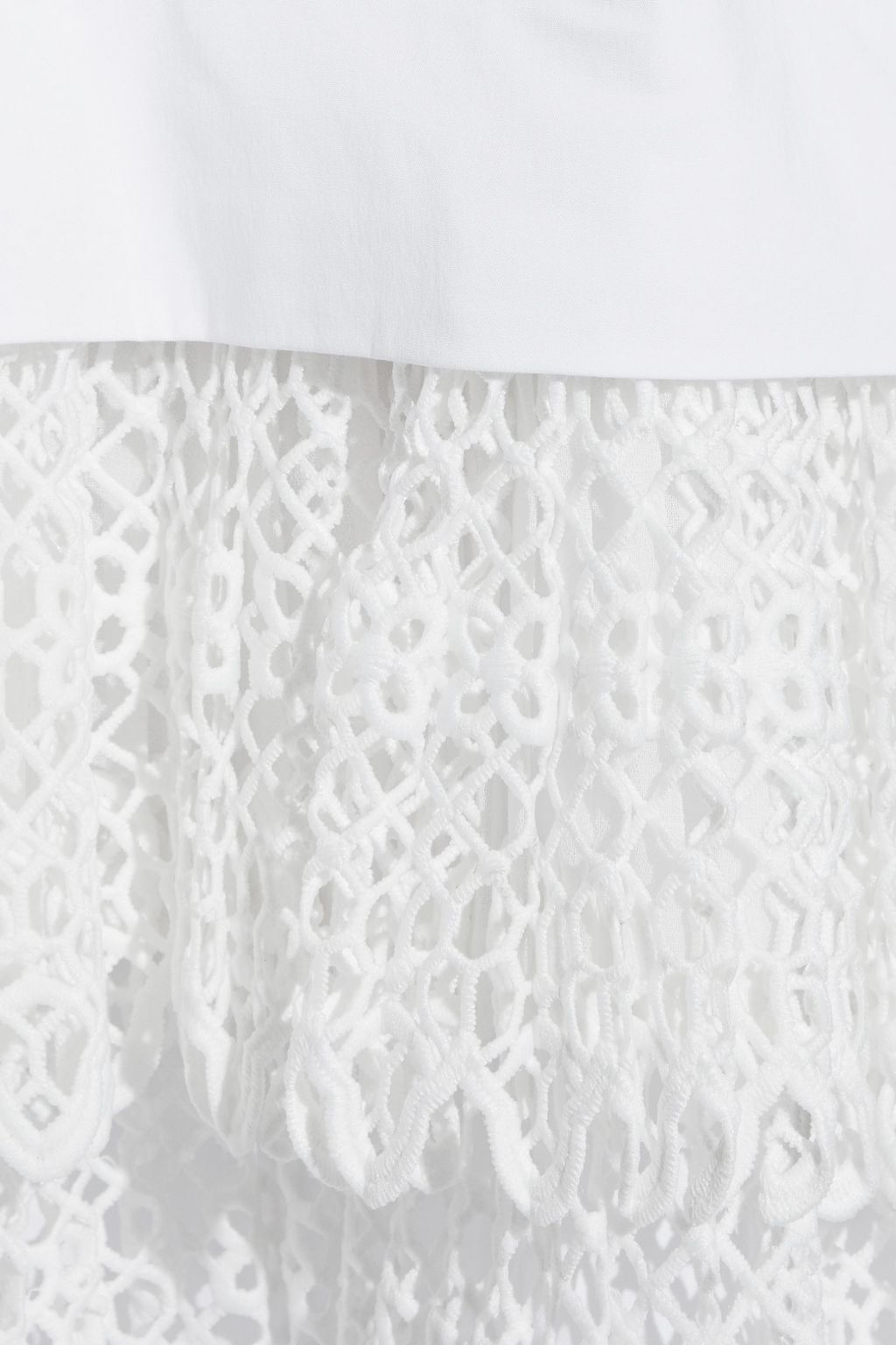 ALEXIS Clauden crocheted lace-paneled cotton-blend poplin mini dress