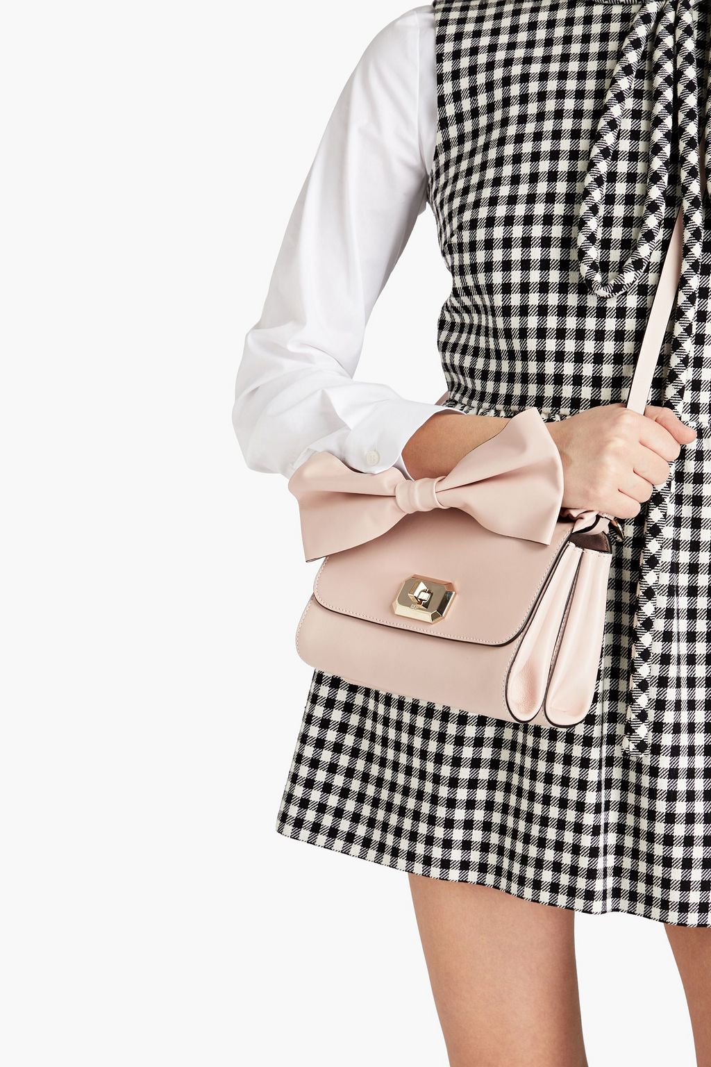 RED(V) Bow-detailed leather tote