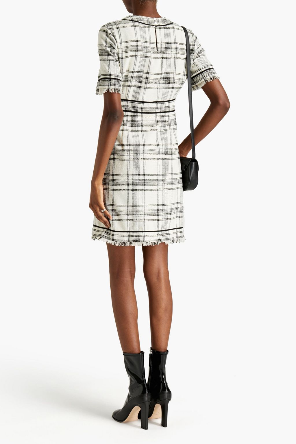 CLAUDIE PIERLOT Appliquéd checked tweed mini dress