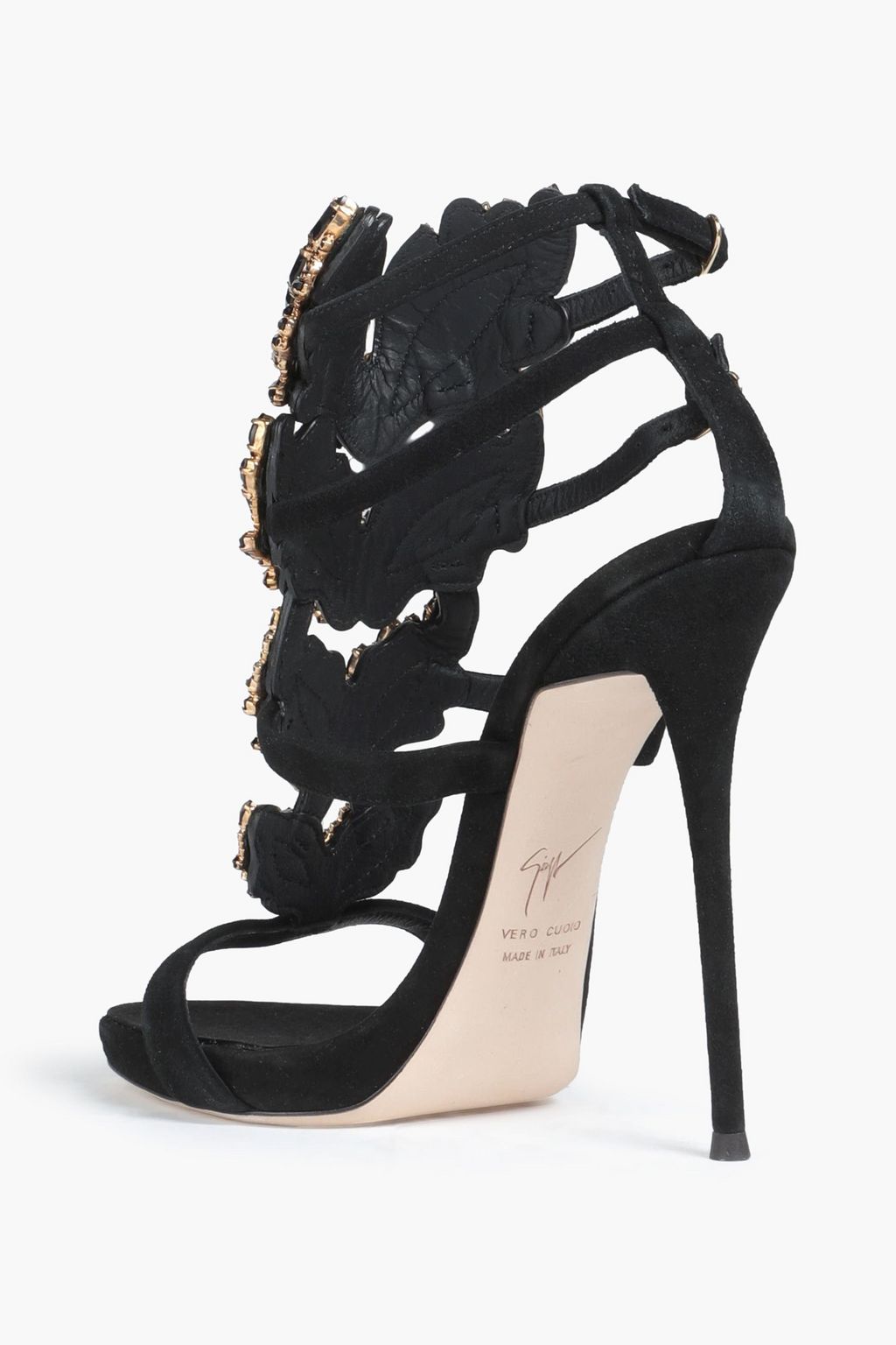 GIUSEPPE ZANOTTI Embellished suede sandals
