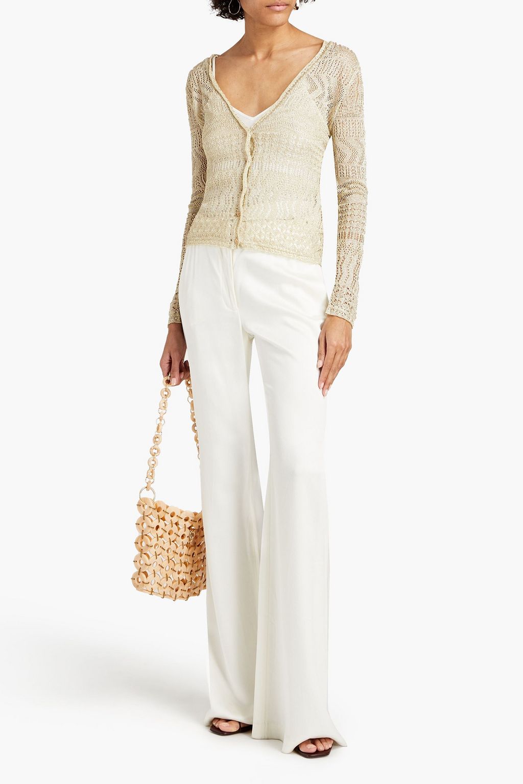 MISSONI Metallic crochet-knit cardigan