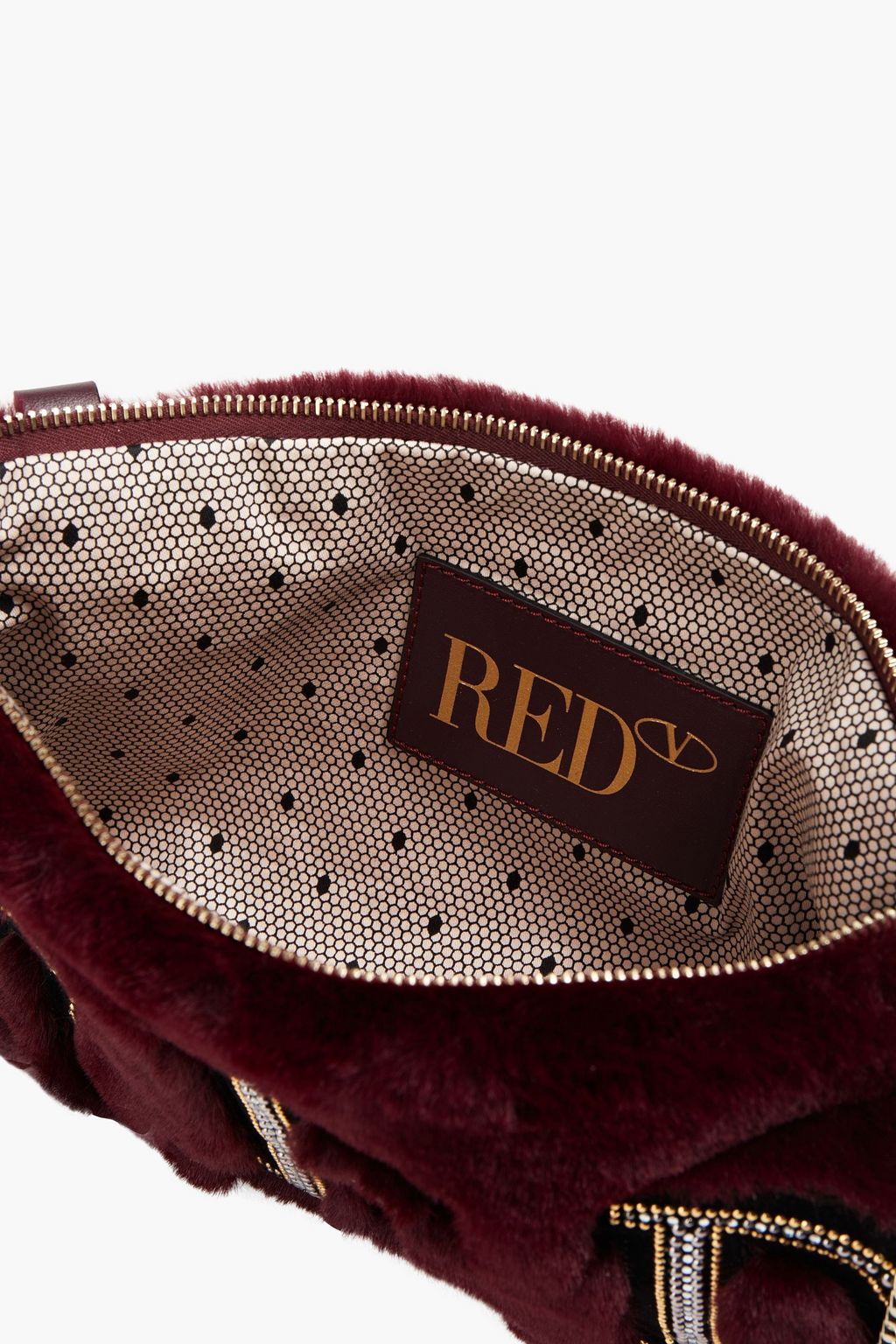 RED(V) Embellished faux fur cross-body bag
