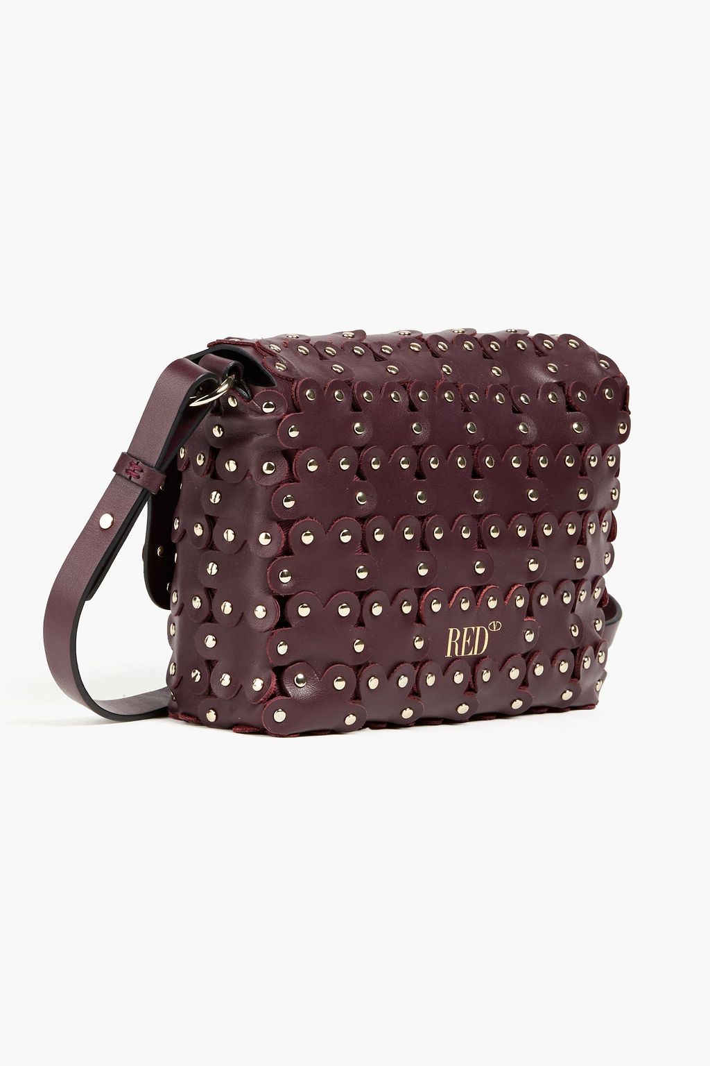 RED(V) Flower Puzzle laser-cut studded leather shoulder bag