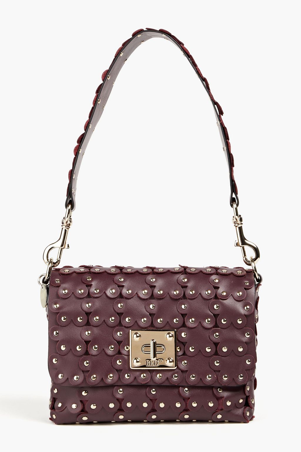 RED(V) Flower Puzzle laser-cut studded leather shoulder bag