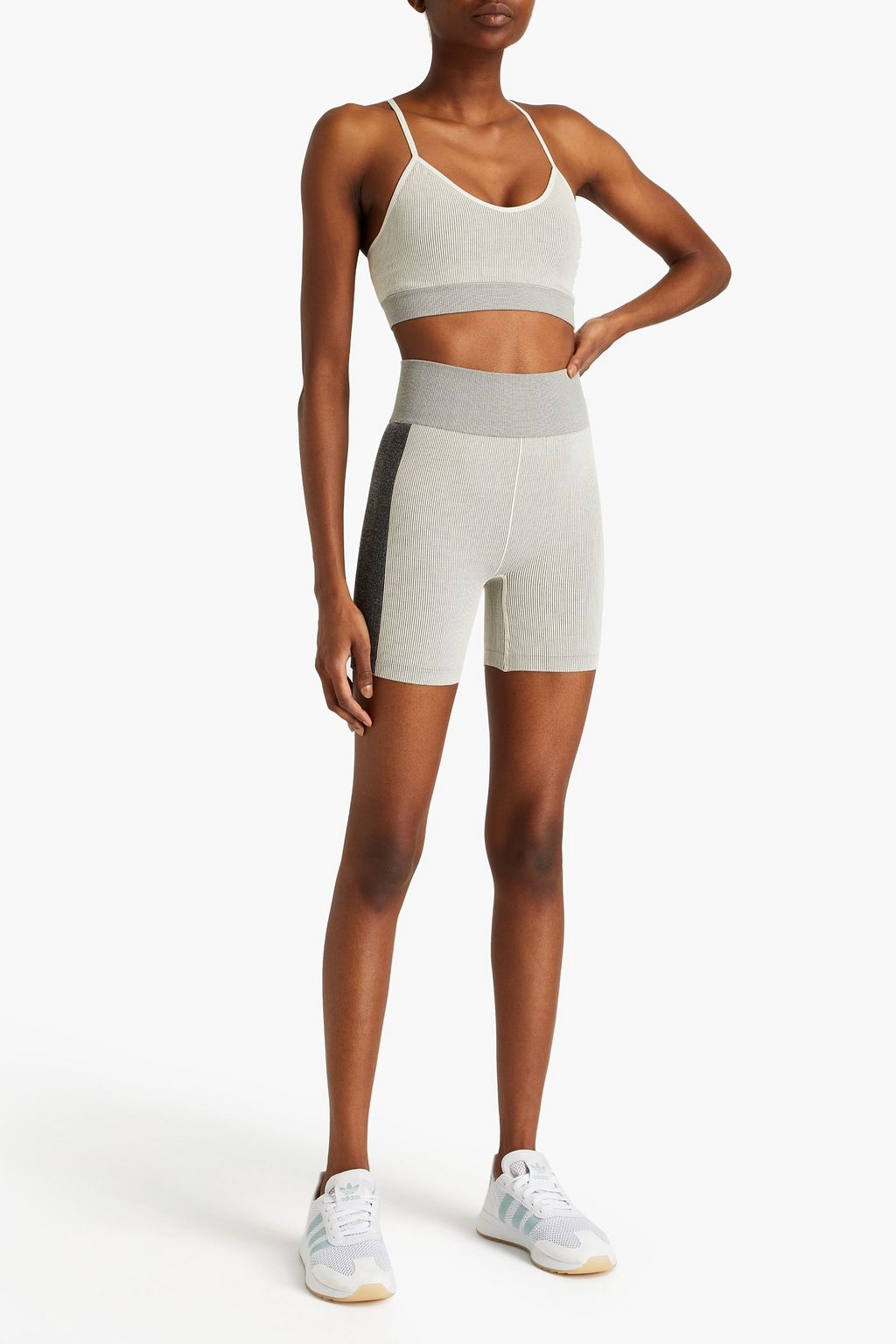 THE UPSIDE Circular Knit ribbed jacquard-knit shorts