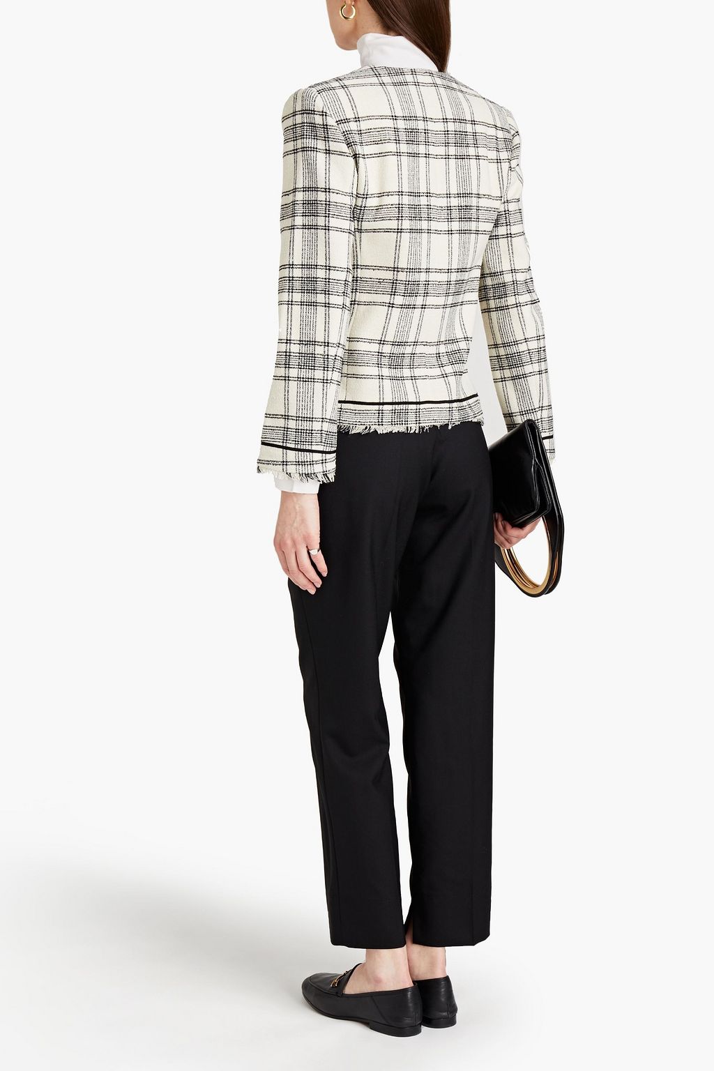 CLAUDIE PIERLOT Vissia frayed checked tweed blazer