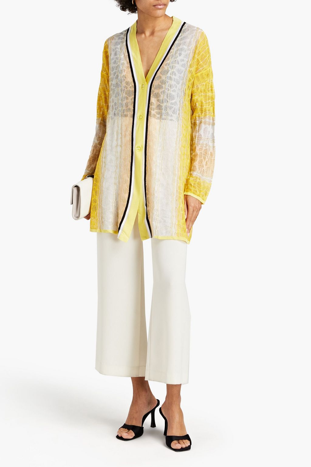 MISSONI Metallic crochet-knit cardigan