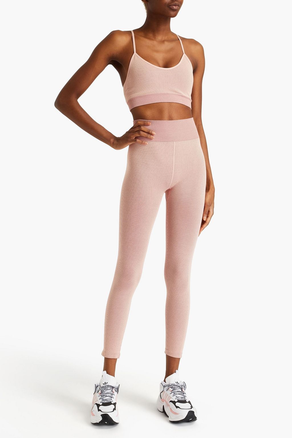 THE UPSIDE Circular Knit ribbed jacquard-knit leggings