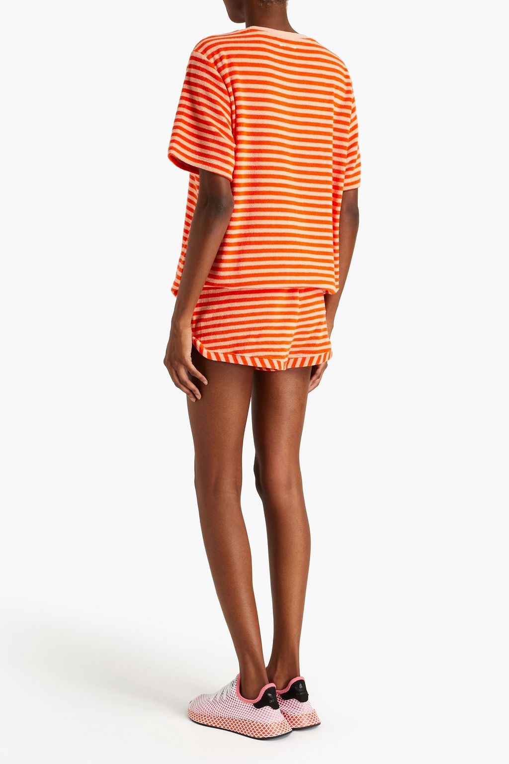 THE UPSIDE Shala Eva striped cotton-blend terry T-shirt
