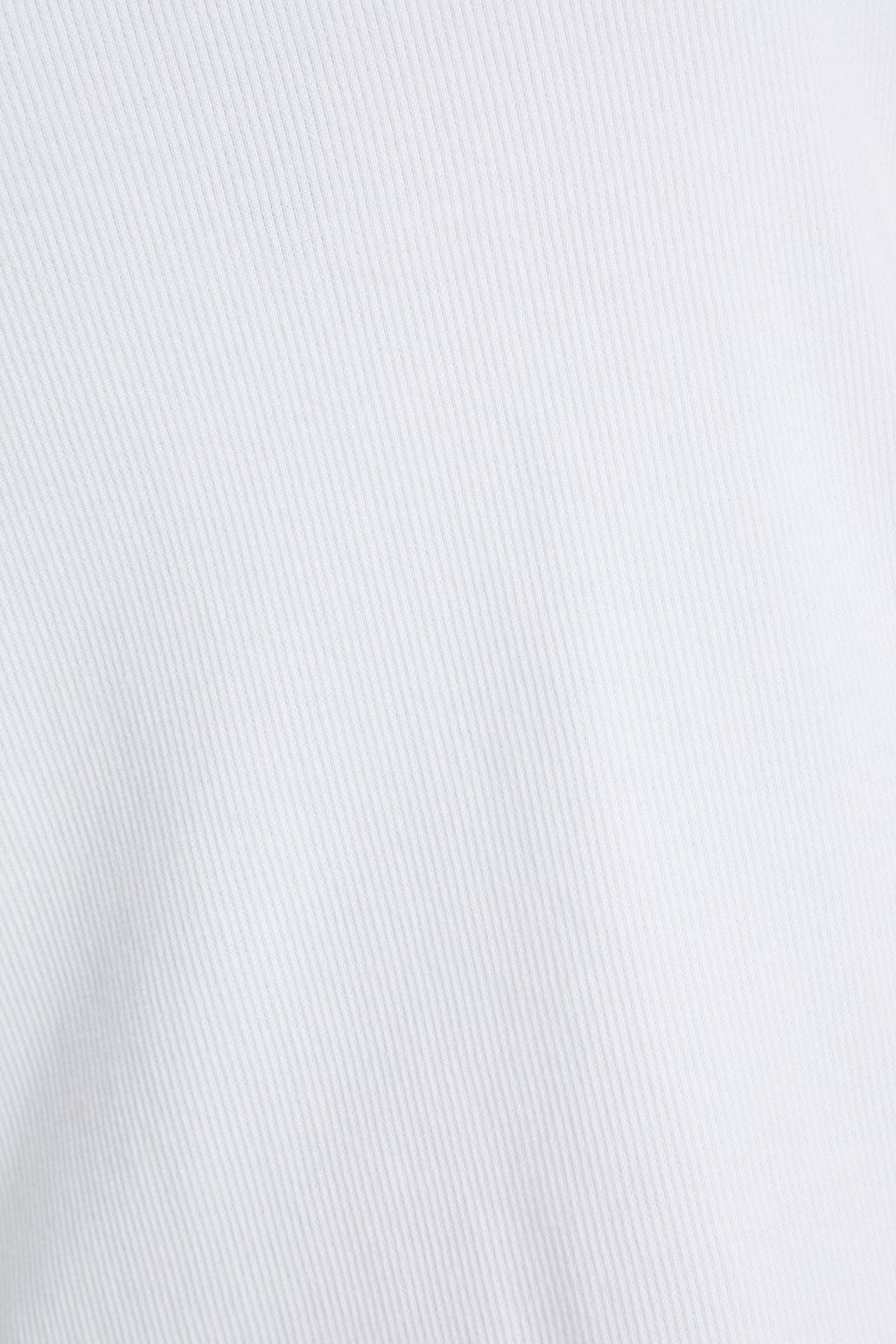 CLAUDIE PIERLOT Lace-trimmed ribbed cotton-blend jersey tank