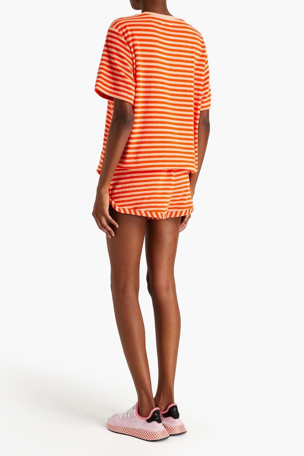 THE UPSIDE Shala Mika striped cotton-blend terry shorts