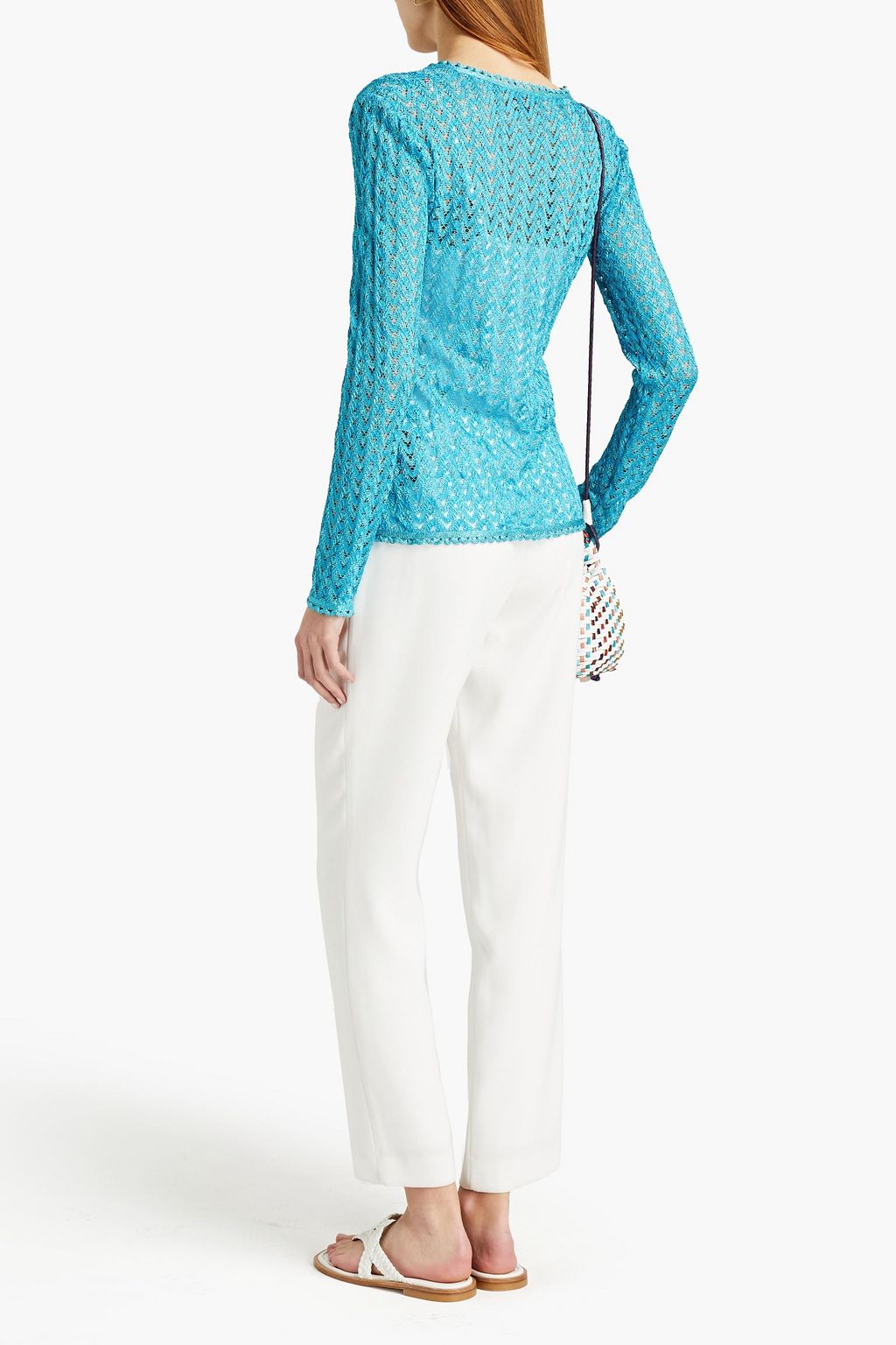 MISSONI Metallic crochet-knit cardigan