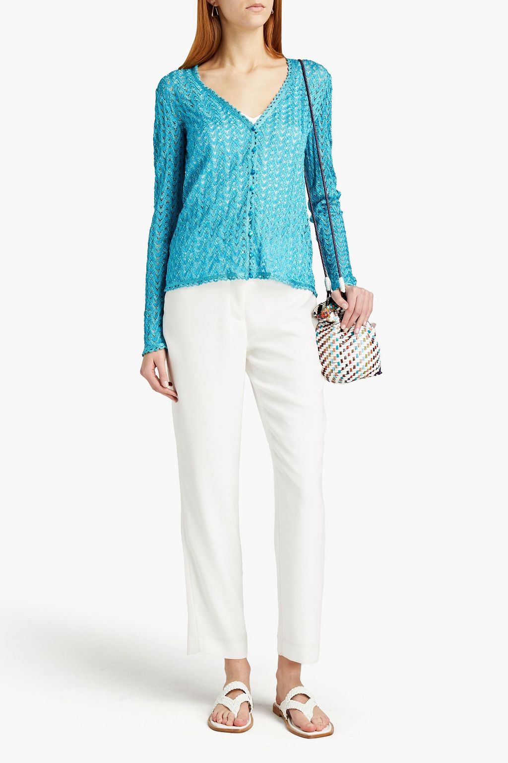 MISSONI Metallic crochet-knit cardigan