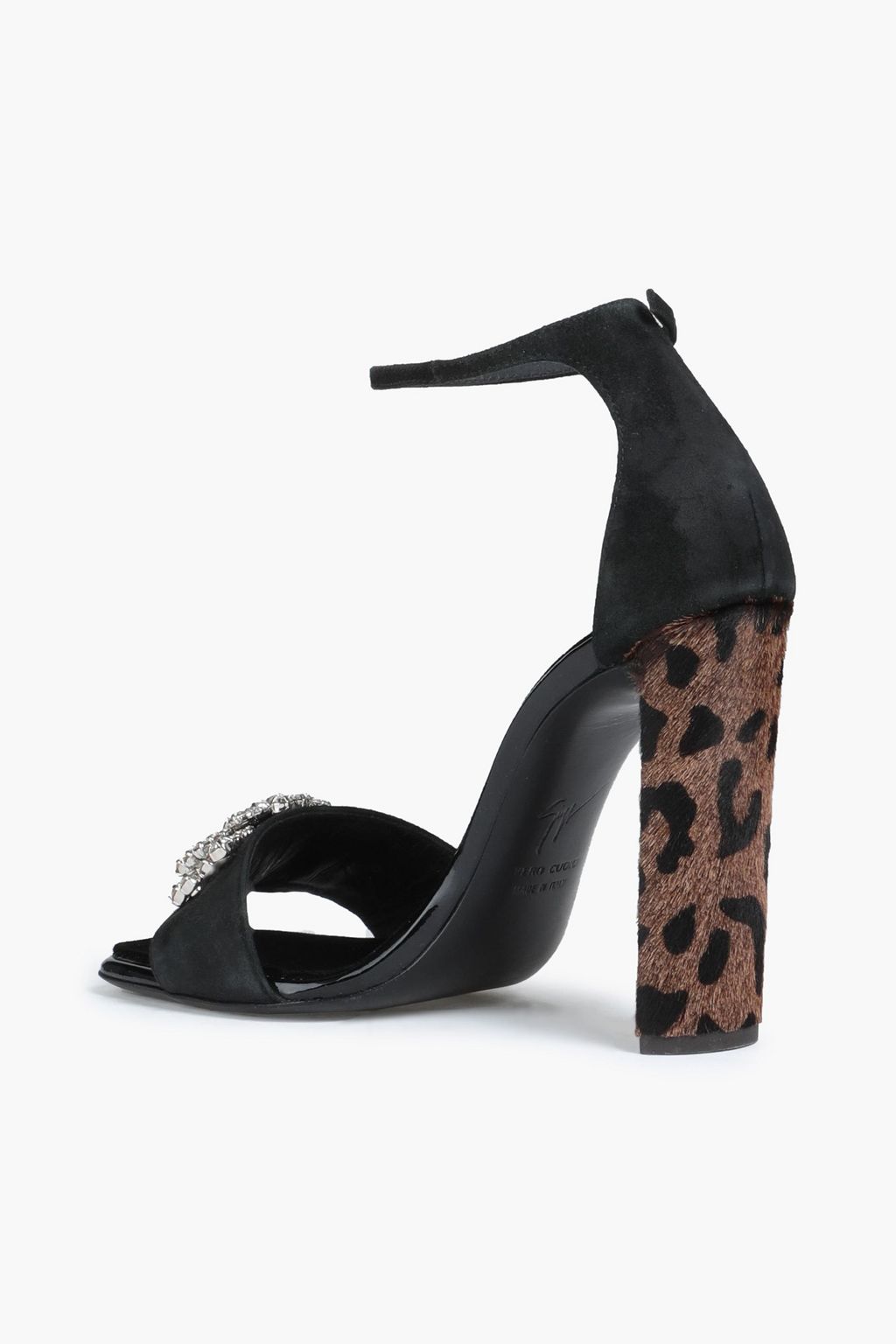 GIUSEPPE ZANOTTI Crystal-embellished suede sandals