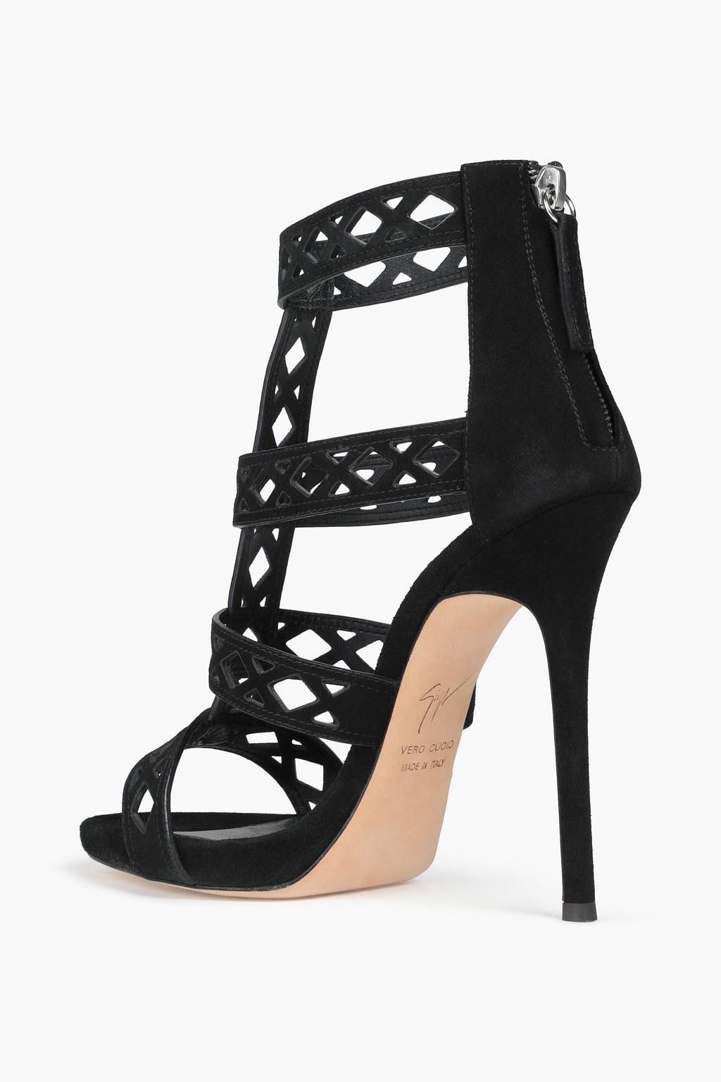 GIUSEPPE ZANOTTI Laser-cut suede sandals