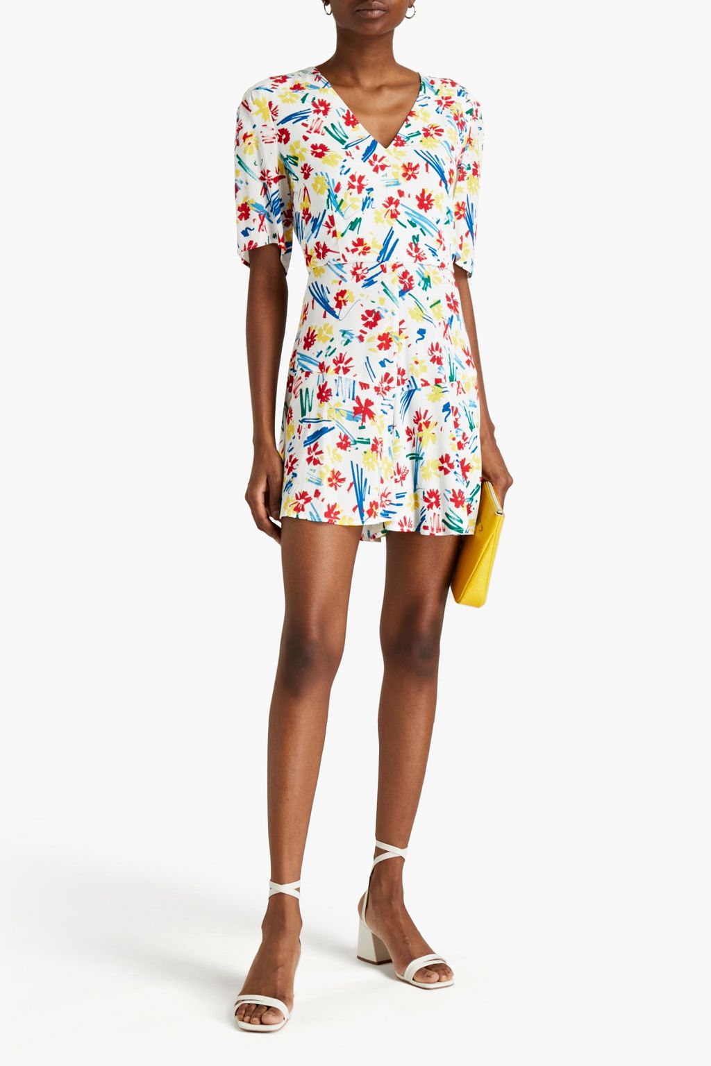 CLAUDIE PIERLOT Printed crepe playsuit