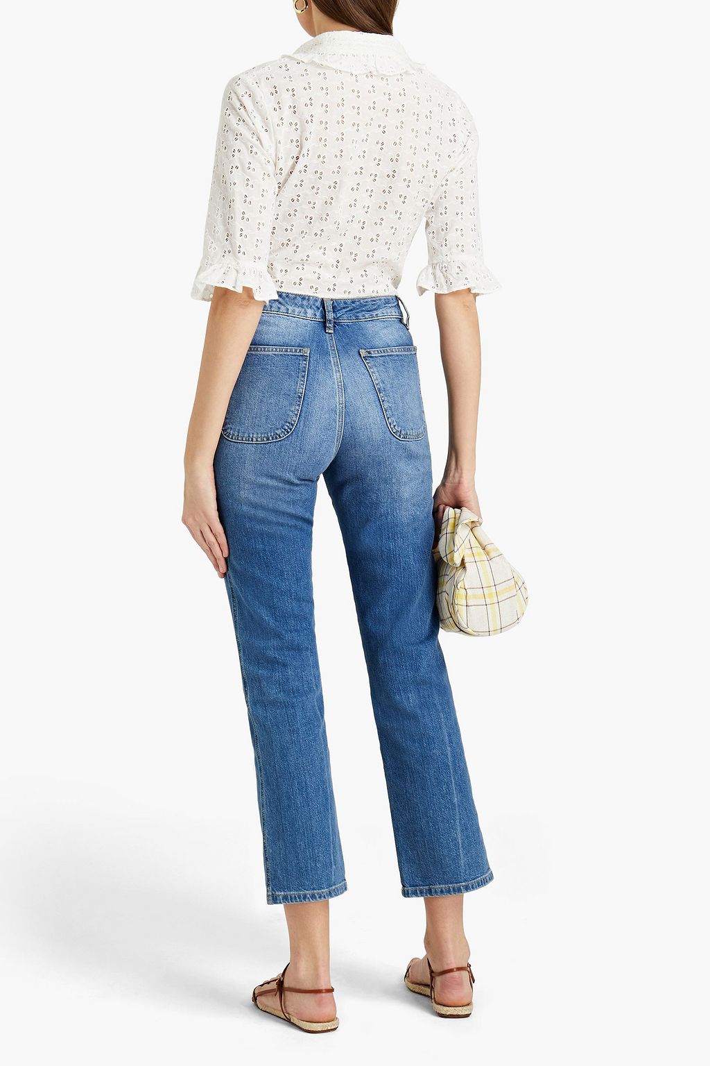 CLAUDIE PIERLOT Bajou cropped broderie anglaise cotton shirt