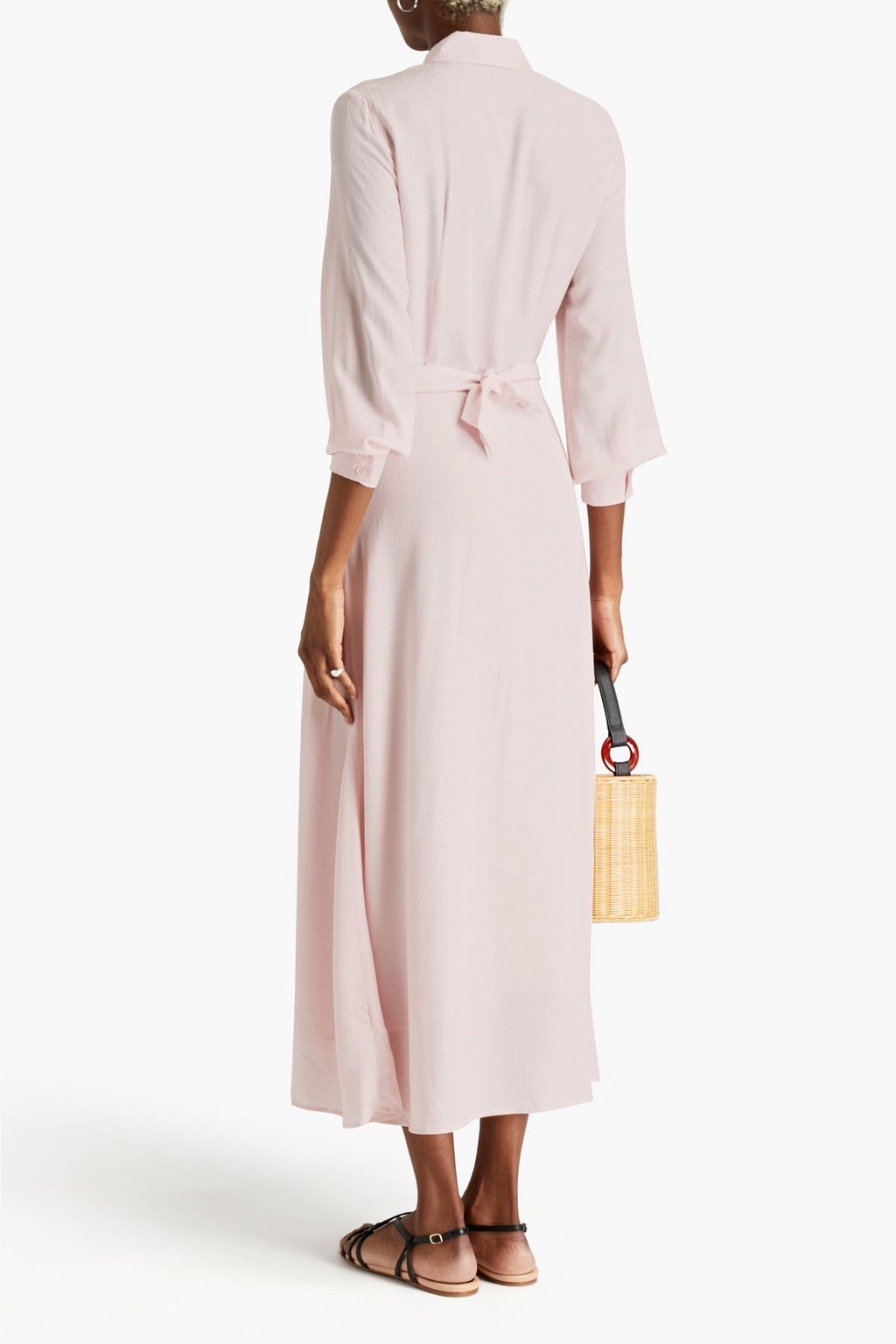 CLAUDIE PIERLOT Tie-back jacquard midi shirt dress