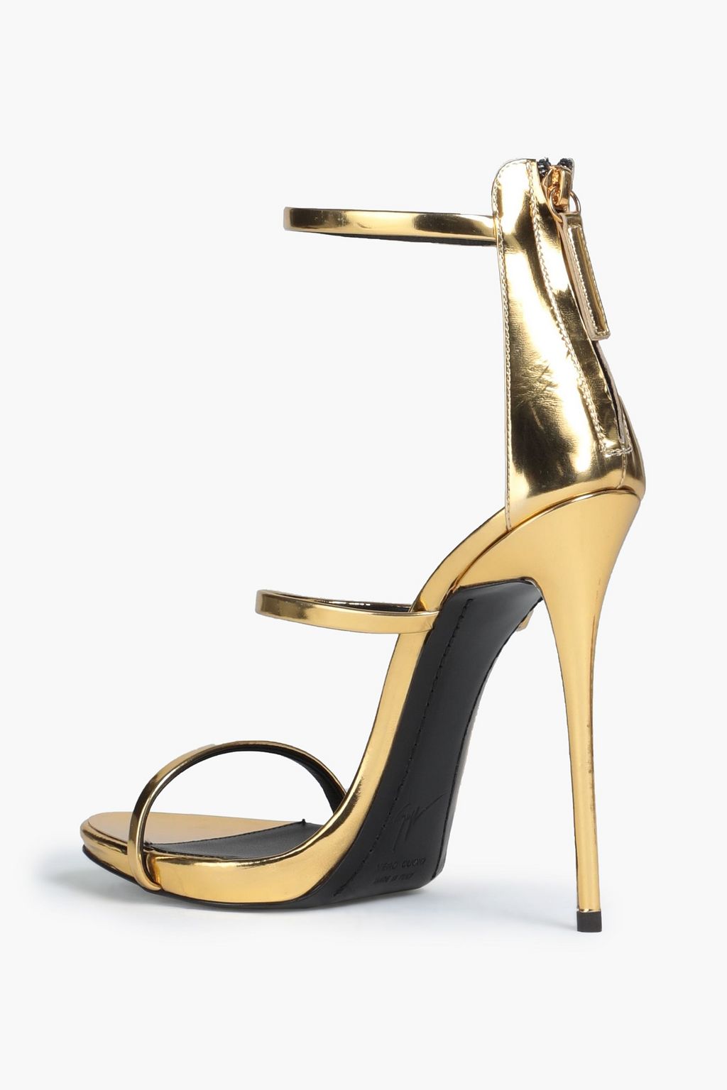 GIUSEPPE ZANOTTI Mirrored-leather sandals