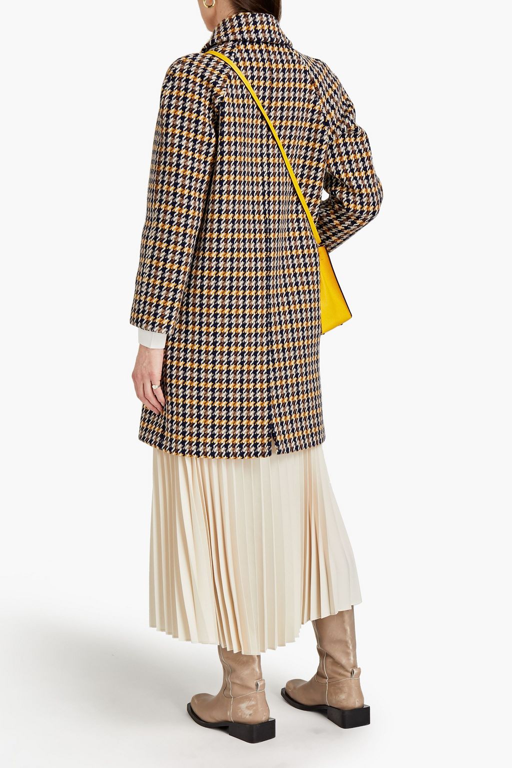 CLAUDIE PIERLOT Houndstooth wool-blend tweed coat