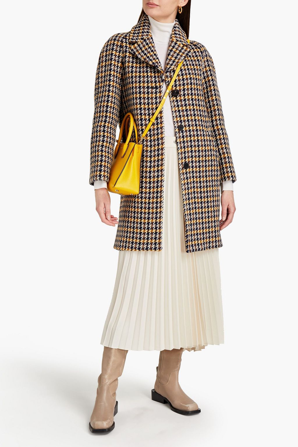 CLAUDIE PIERLOT Houndstooth wool-blend tweed coat