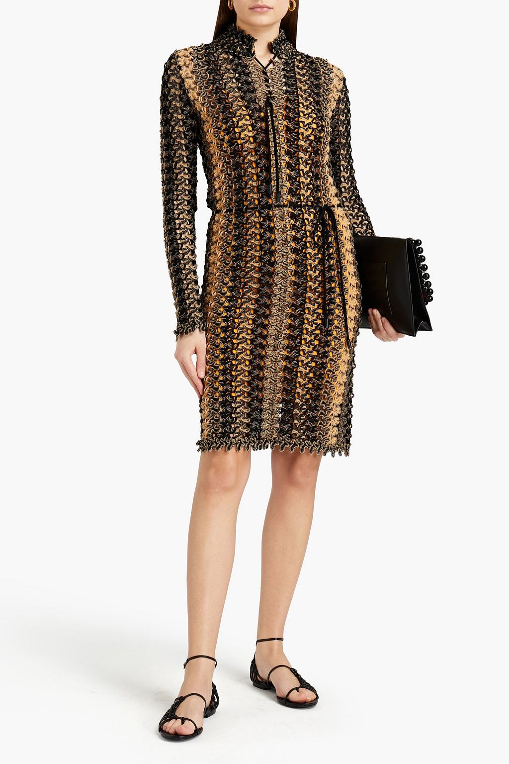 MISSONI Belted crochet-knit dress
