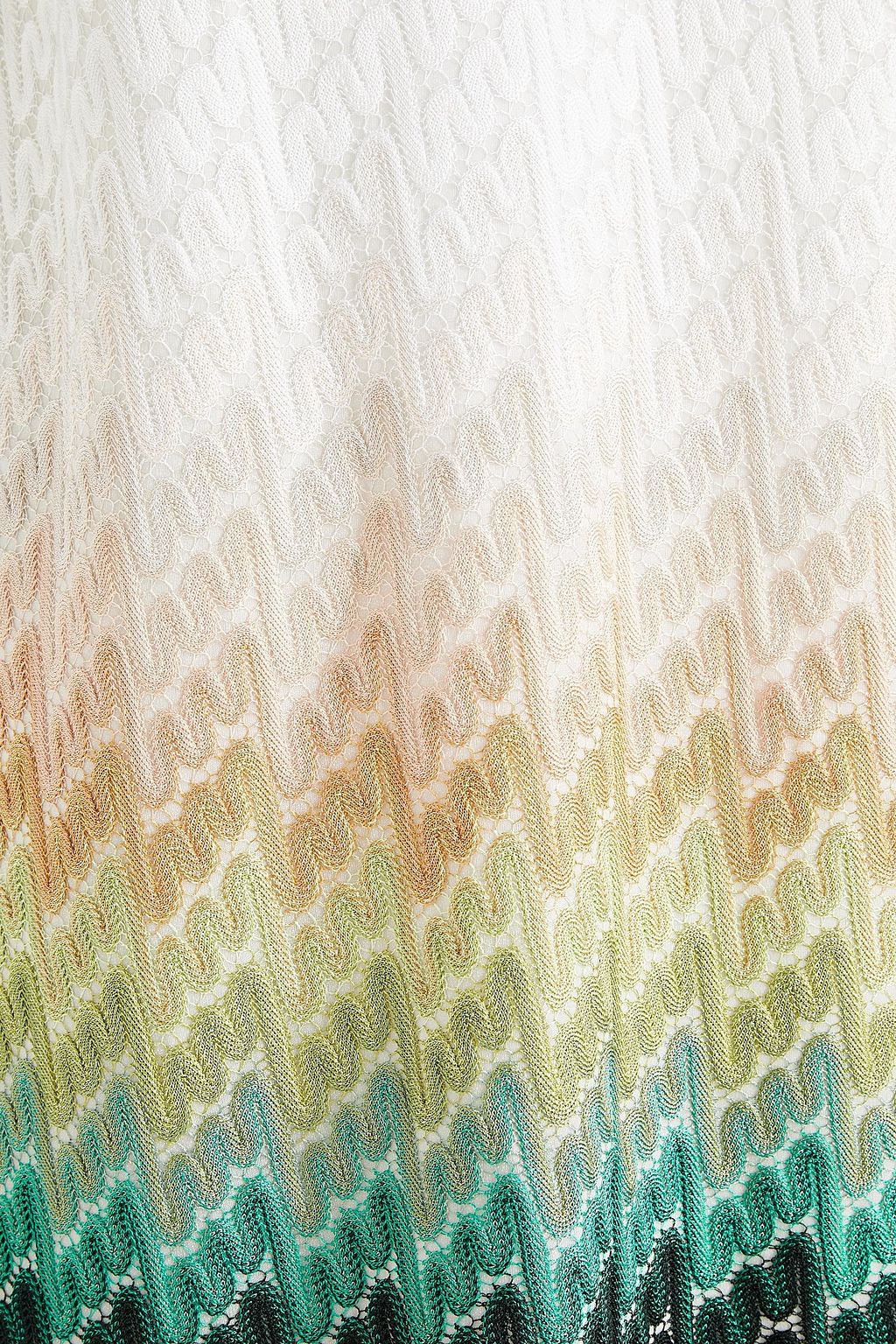 MISSONI Woven-paneled dégradé crochet-knit mini dress