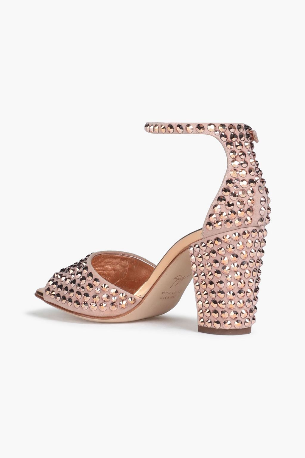GIUSEPPE ZANOTTI Crystal-embellished suede sandals