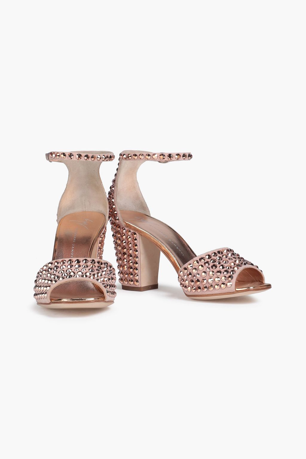 GIUSEPPE ZANOTTI Crystal-embellished suede sandals