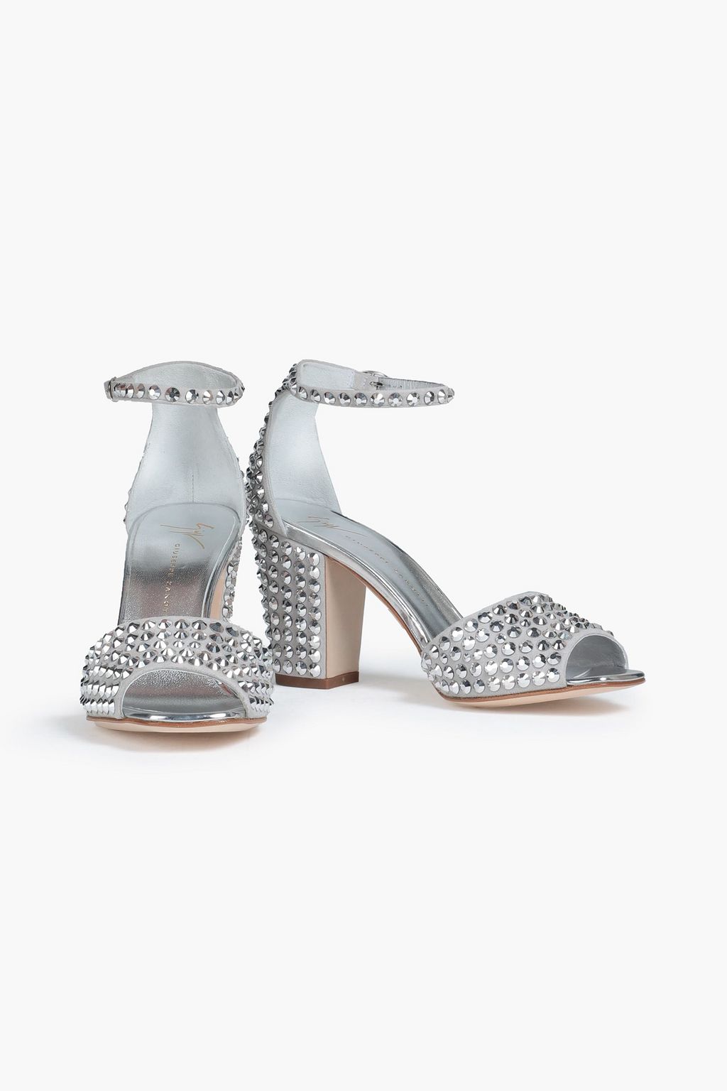 GIUSEPPE ZANOTTI Crystal-embellished suede sandals