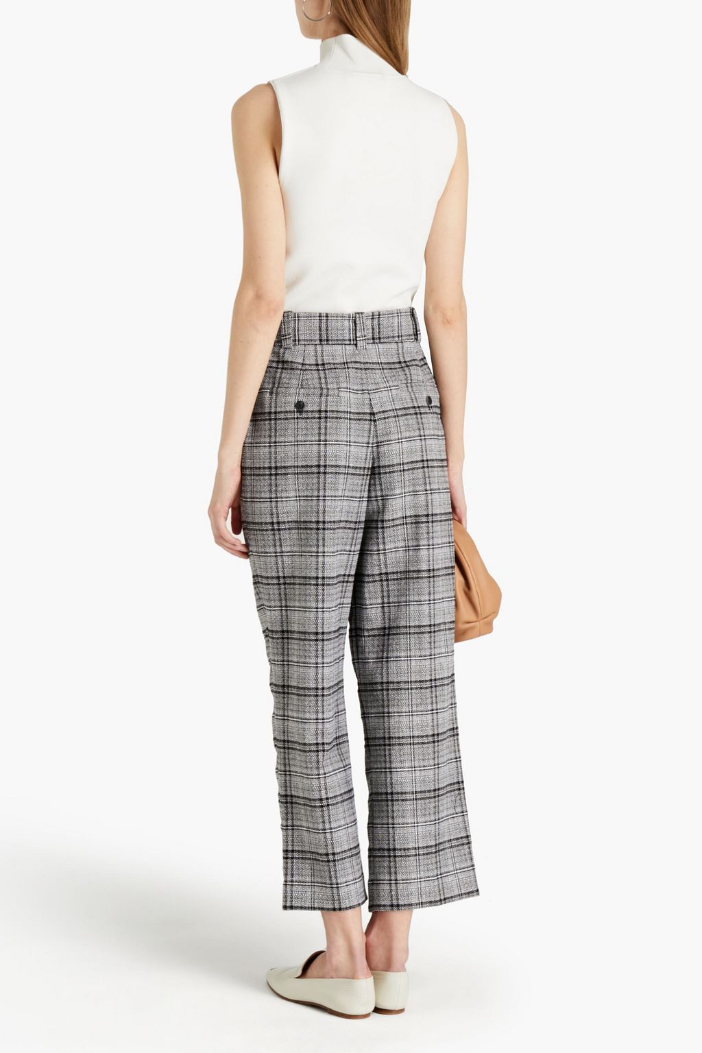 CLAUDIE PIERLOT Belted tweed straight-leg pants
