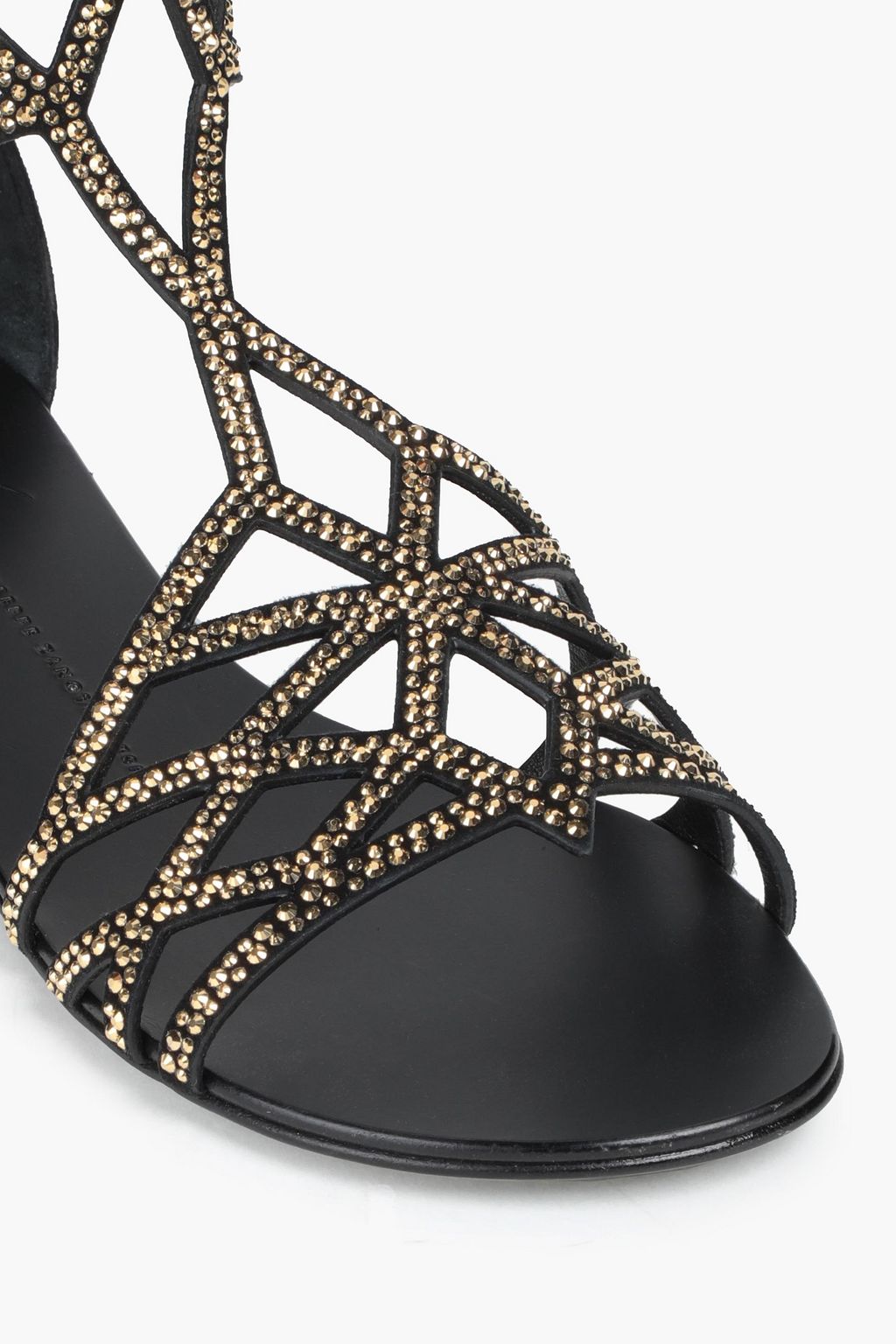 GIUSEPPE ZANOTTI Crystal-embellished suede sandals