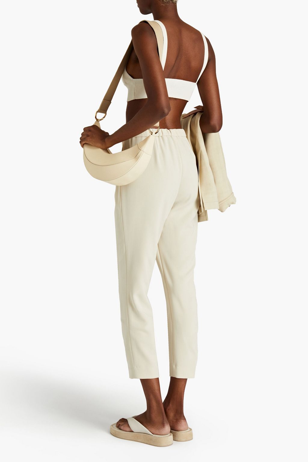 THEORY Cropped crepe slim-leg pants
