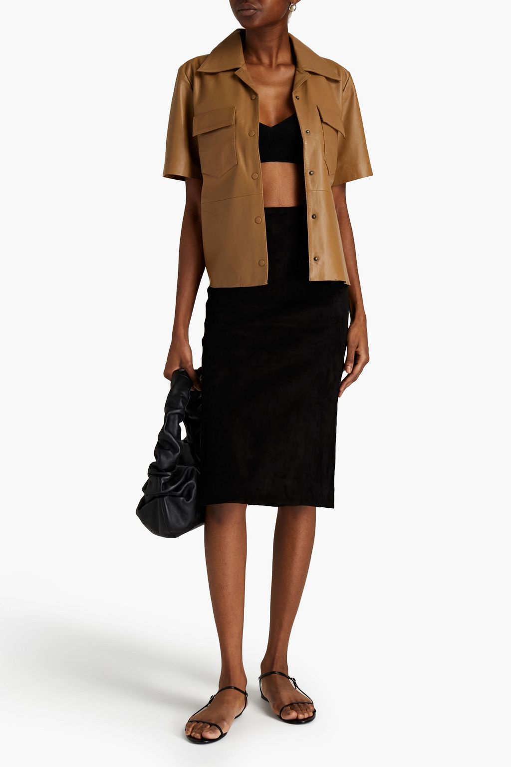 THEORY Suede mini skirt