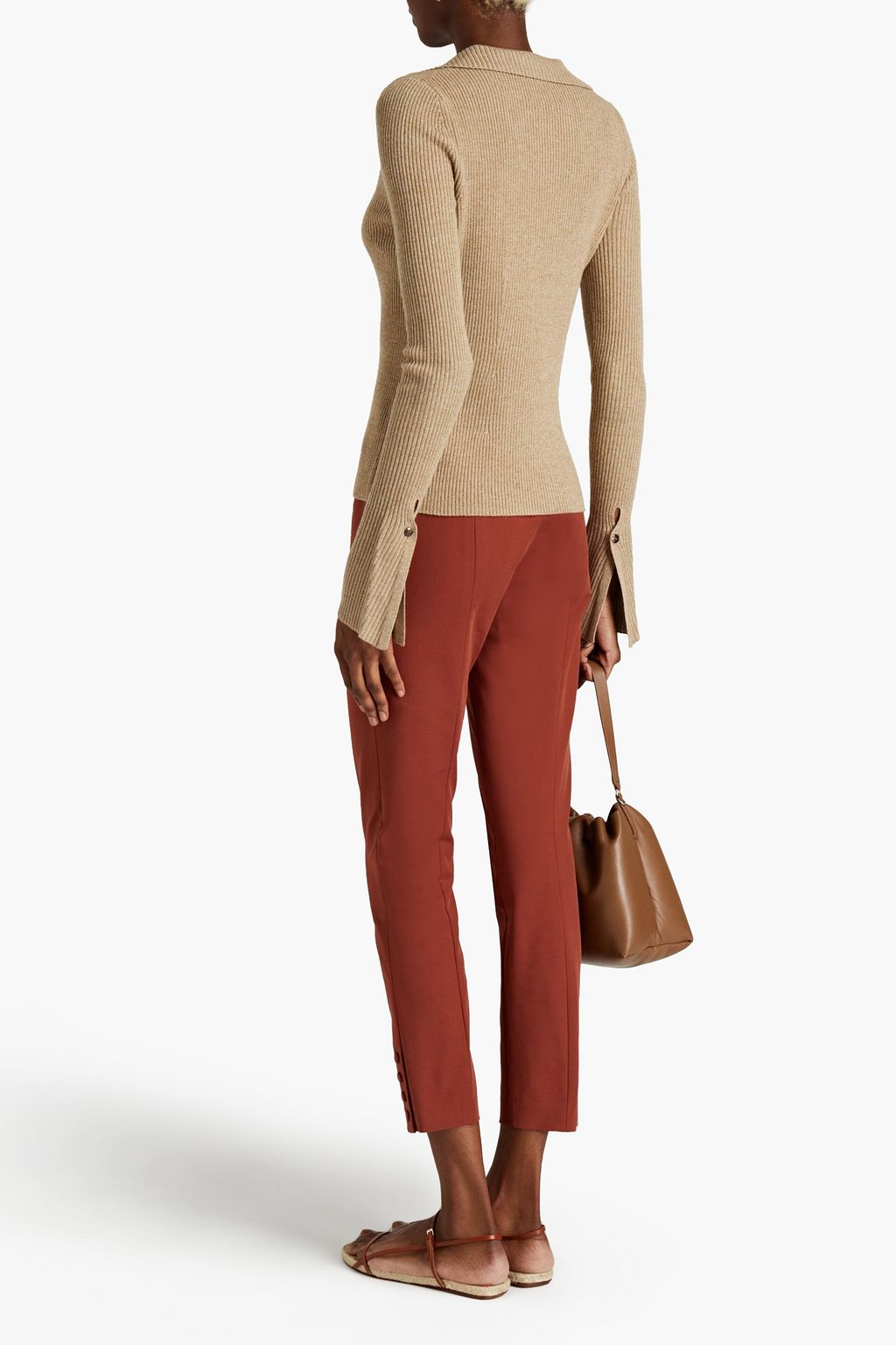 THEORY Cropped cotton-blend twill slim-leg pants | THE OUTNET