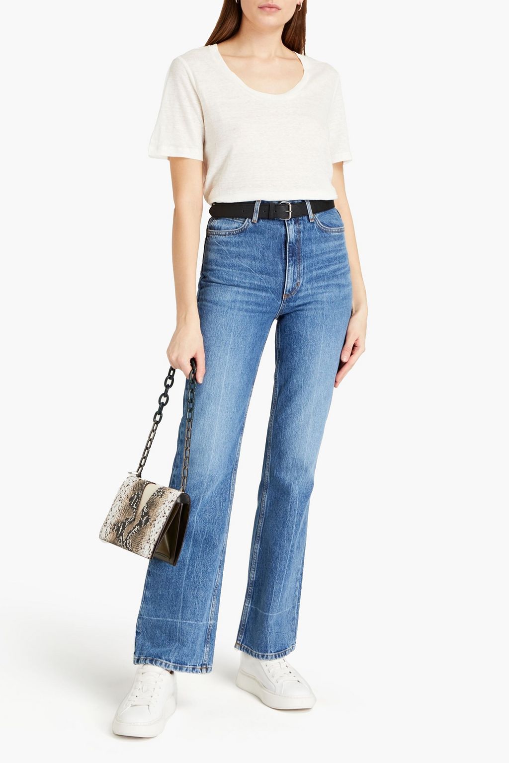 CLAUDIE PIERLOT Theater mélange linen-jersey T-shirt