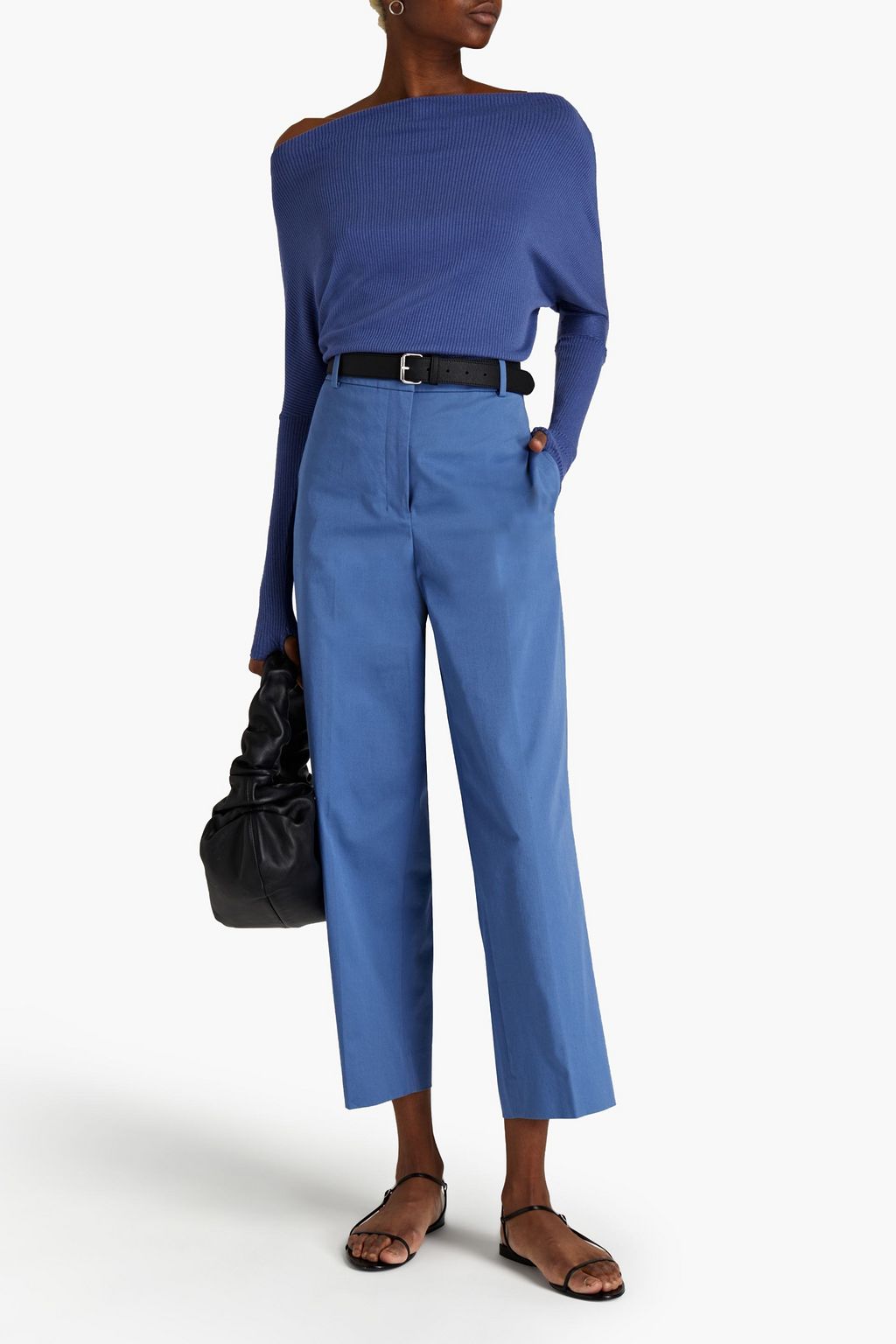 THEORY Cropped cotton-blend gabardine straight-leg pants